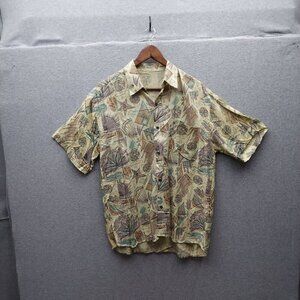Vintage Rifky By Rohs Beige Abstract Print Button-Up Short Sleeve Shirt